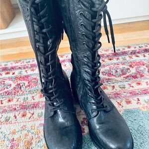 Nero Giardini Black Lace-Up Women's combat Boots
